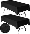 Nasitos 2 Pack Black Table Cloth Rectangle 54x108 Inch-Vinyl Plastic Tablecloth by Nasitoshomedecor