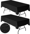 Nasitos 2 Pack Black Table Cloth Rectangle 60x84 Inch-Plastic Table Cloth by Nasitoshomedecor