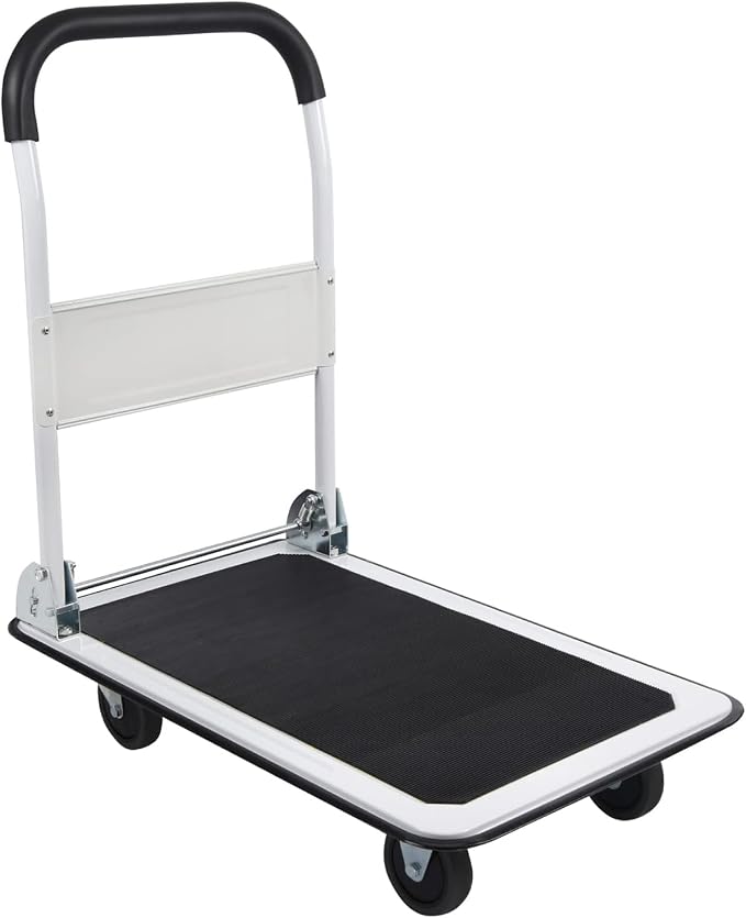 LEADALLWAY Foldable Push Cart Platform Cart 330lbs Capacity 4 Wheels - Image 2