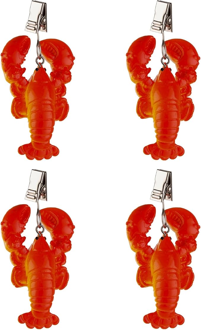 TwoFish Home Set of 4 Lobster Resin Tablecloth Weights Clips Lobster Handicraft - Image 7