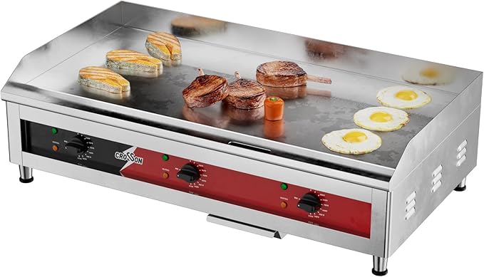 CROSSON 36"*16" Large Commercial Electric Countertop Griddle, Flat Top Heavy by CROSSON-CateringEquipment