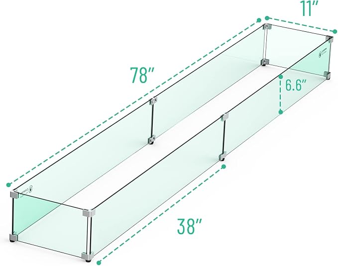 Skyflame Fire Pit Tempered Glass Wind Guard - Image 2