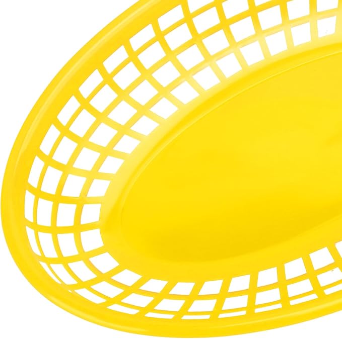 80 Pcs 9 x 5.7 Inch Reusable Oval Fast Food Baskets, Sturdy Plastic Serving - Image 3