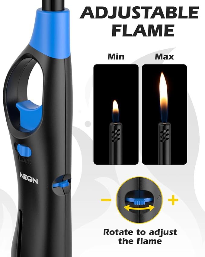 NEON Lighter, Refillable Butane Candle Lighter, 12 Pack Multi-Purpose Reusable - Image 5