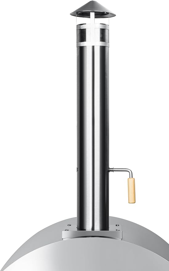 KoolMore 32 in. Outdoor Wood Fired Pizza Oven in Stainless-Steel - Image 7