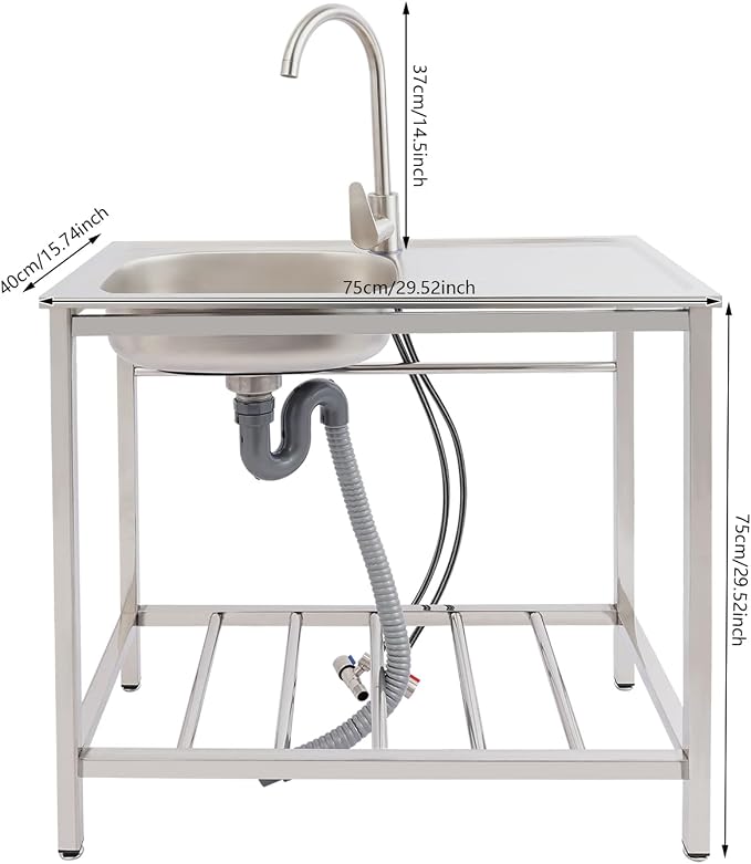 Outdoor Utility Sink, Freestanding Kitchen Sink - Image 3