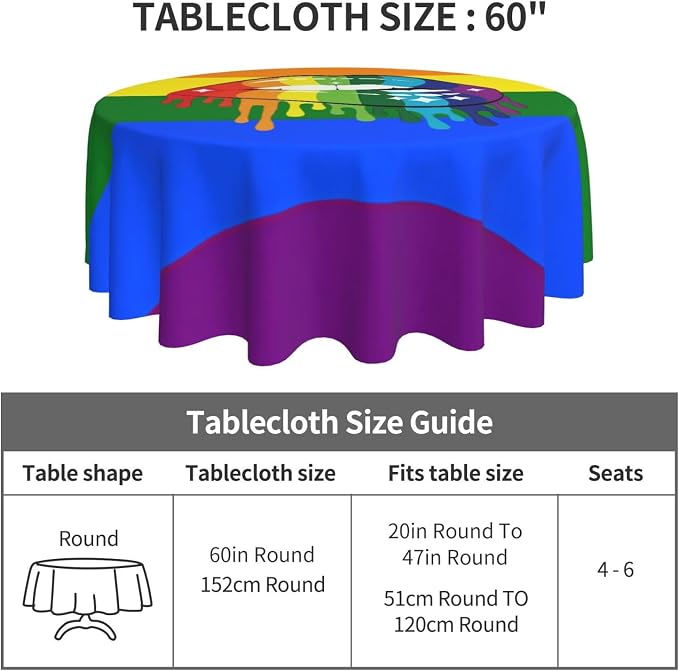 Homosexual Round Tablecloth Lesbian Rainbow - Image 5
