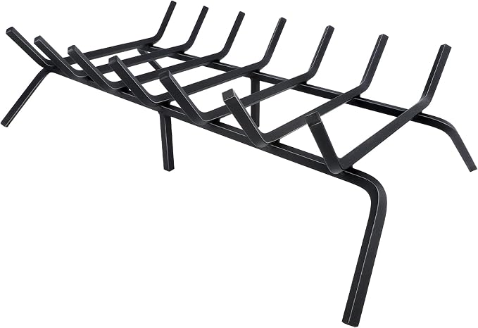 Fireplace Grate, Fireplace Log Holder, 30 inch Heavy Duty Solid Cast Iron by Luoieo