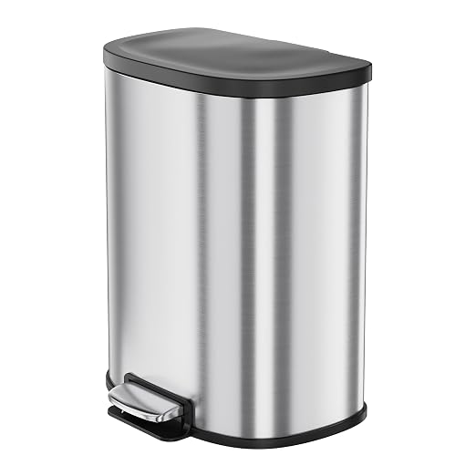 Garvee Stainless Steel Trash Can, 50 L/13 gal Hands Free Garbage Can by Garvee