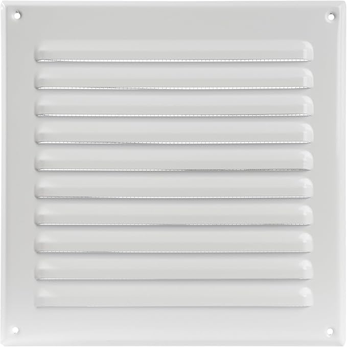 Square Ventilation Grille / 8" x 8" Inch Inside Measurement/White Metal Air by Unknown