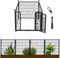 Garden Fence with Gate 48 in×27 in 4 Panels, Heavy Duty Iron Animal Barrier by Getlaygardenfence