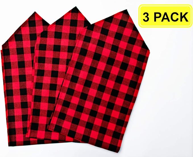 3 Pack 12"x108" Buffalo Check Table Runners Red and Black Plaid Table Runner - Image 2