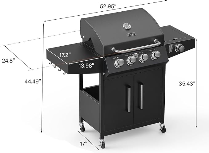 ROVSUN 4-Burner Propane Gas BBQ Grill - Image 6