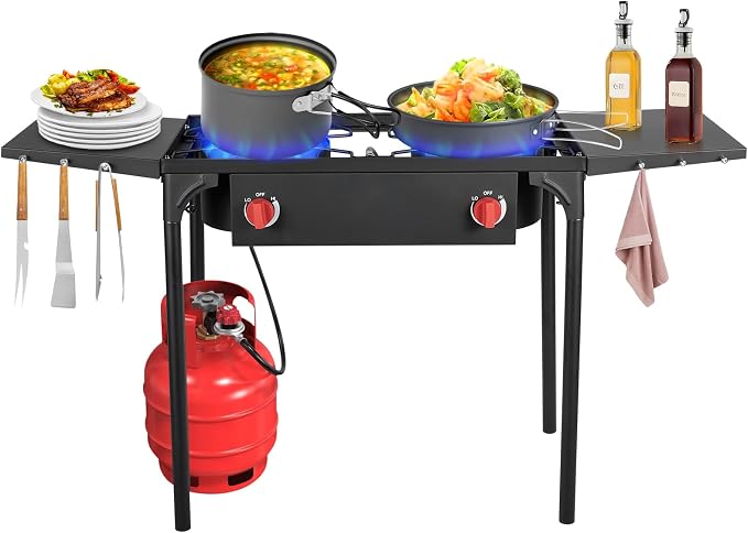 Llamaviva 2 Burner Gas Stove, Propane Outdoor Stove by LLAMAVIVA
