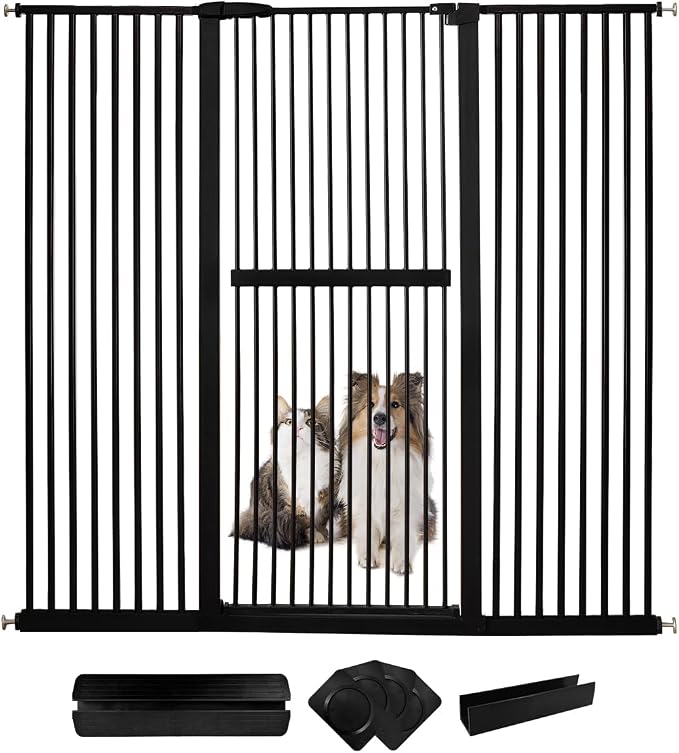 Lumizone Extra Tall Cat Gate 61.02" High Pressure Mounted Extra Wide by Lumizone