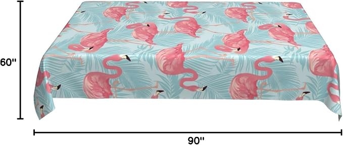 Worltoldb Flamingo Palm Leaf Tablecloths Polyester Table Cloth - Image 8