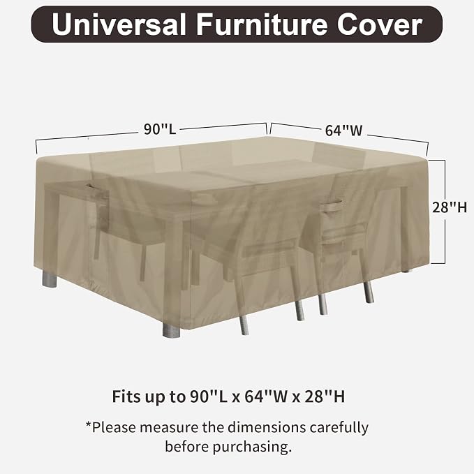 PureFit Patio Furniture Covers, Outdoor Table Furniture Cover Waterproof - Image 2