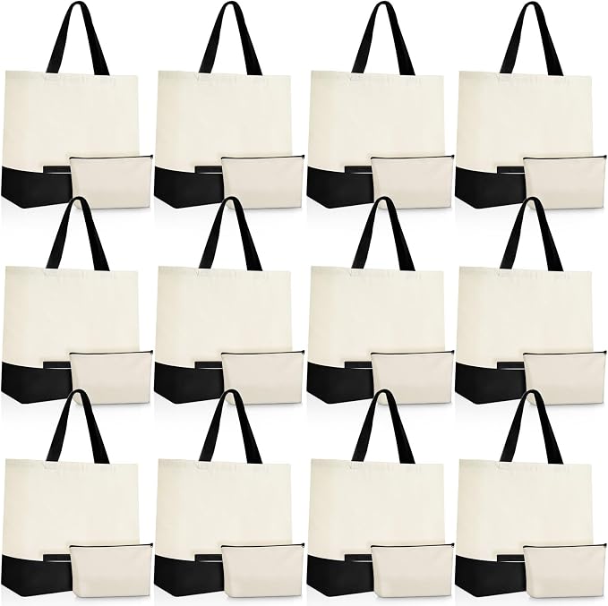 Sanwuta 24 Pcs Canvas Tote Bags Bulk by Sanwuta
