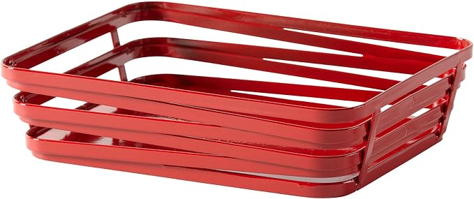 G.E.T. WB-982-R 9" x 7" Rectangular Red Powder Coated Metal Wire Serving Basket by Unknown
