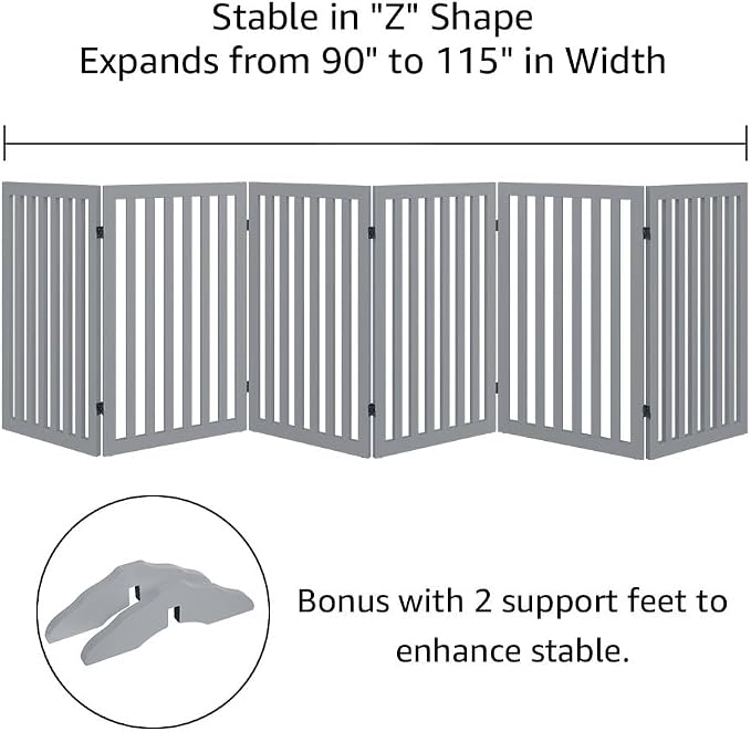 unipaws 120" Extra Wide Pet Gate, Free Standing Dog Gate - Image 4
