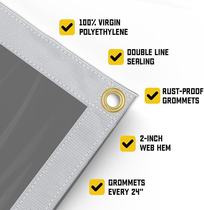 Core Tarps 30 Mil Extreme Heavy Duty Clear Tarp - Image 2