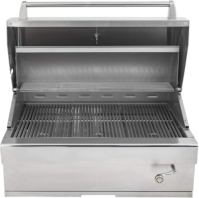 Turbo Charcoal 32 Inch Built-In Stainless Steel BBQ Grill - Image 4