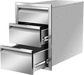 Outdoor Kitchen Drawers, Flush Mount Triple Access BBQ Drawers by OLIPIC