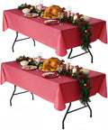 Nasitos 2 Pack Christmas Table Cloth Rectangle 60x120 Inch-Vinyl Plastic Red by Nasitoshomedecor