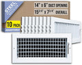 Fits 14x6 Duct Opening Steel Adjustable Air Supply Grille by Handua | Register by Handua