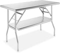 GRIDMANN Stainless Steel Folding Table 48 x 24 Inch by GRIDMANN