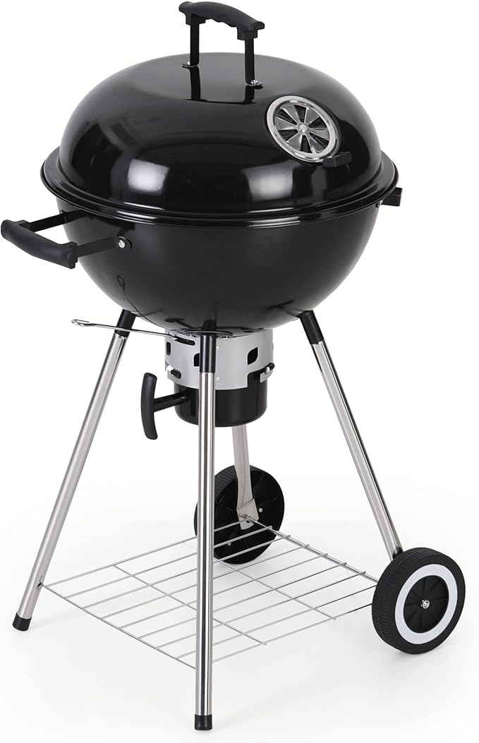MFSTUDIO 18" Kettle Charcoal Grill, Portable Porcelain-Enameled BBQ Grill by MFSTUDIO