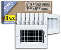 Fits 6x4 Duct Opening Steel Adjustable Air Supply Grille by Handua | Register by Handua