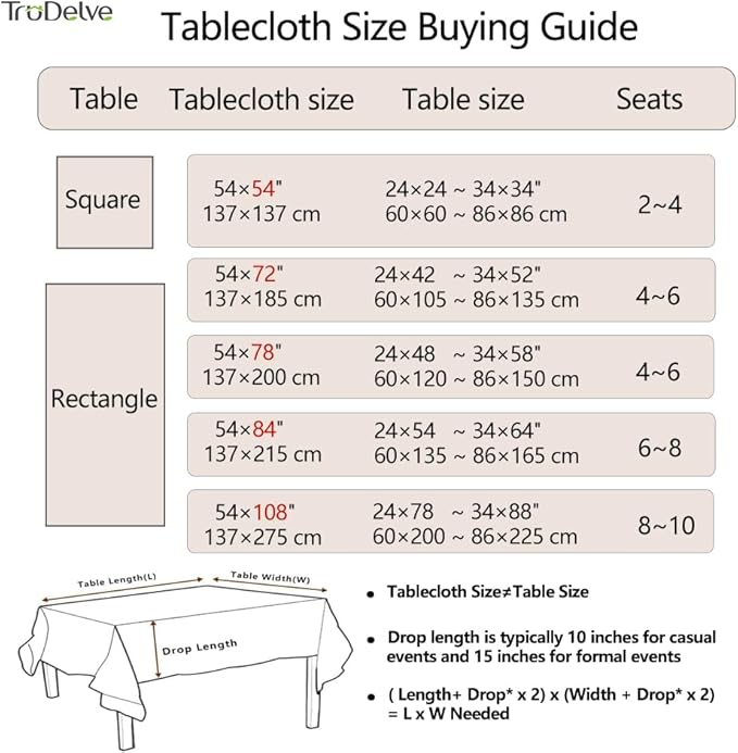 TruDelve Heavy Duty Vinyl Tablecloth Beige Plastic Table Cloth Waterproof - Image 7