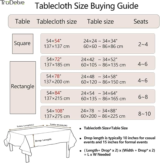 TruDelve Heavy Duty Vinyl Tablecloth Beige Plastic Table Cloth Waterproof - Image 7