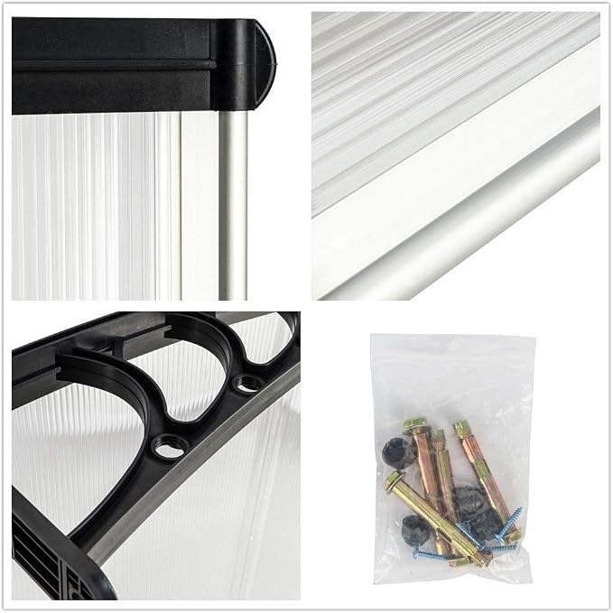 Simply-Me 40" x 40" Door Window Awning Polycarbonate Cover Front Door Outdoor - Image 5