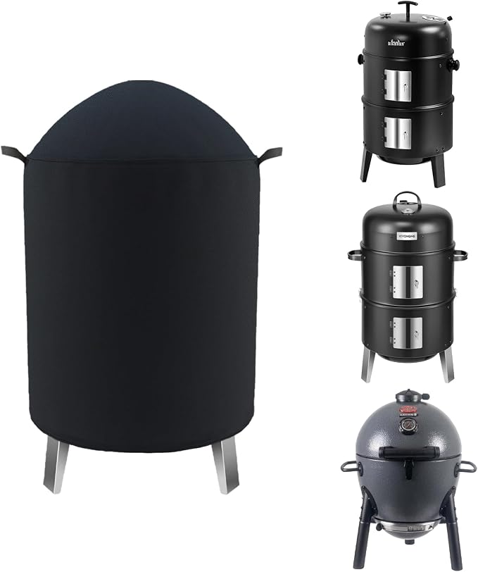Outdoor Round Vertical Smoker Cover Fits Big Horn Outdoors 16", Outvita 17" & by CoverGeny