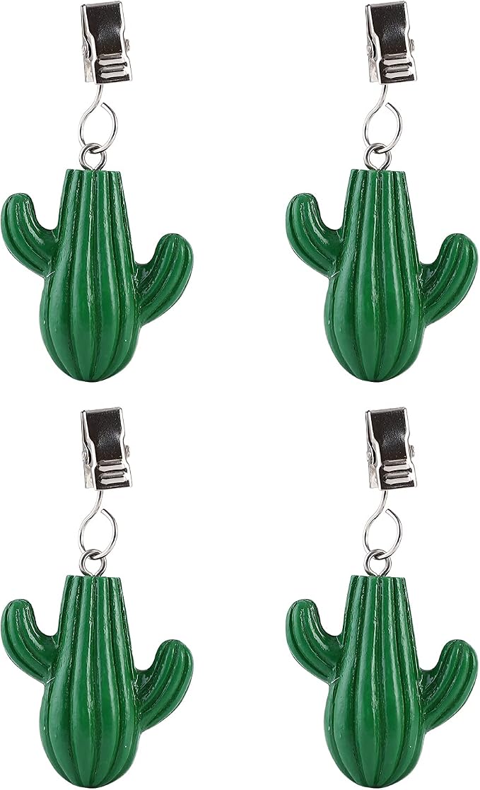 TwoFish Home Set of 4 New Green Cactus Tablecloth Weights Clips Handicraft New - Image 6