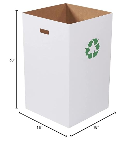 Box USA 40 Gallon 18" L x 18" W x 30" H 10-Pack Cardboard Trash Cans and - Image 6