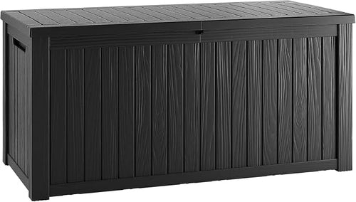 150 Gallon Resin Deck Box, Waterproof Outdoor Storage Box by Unknown