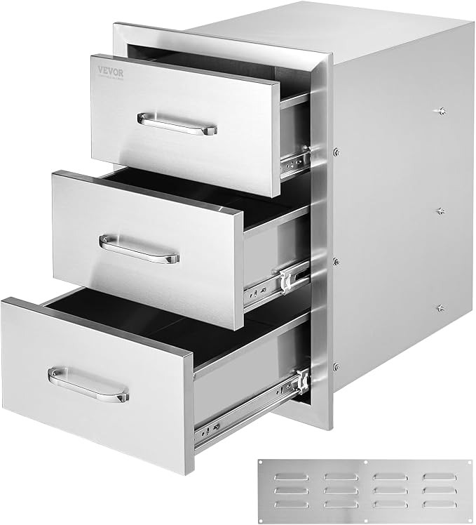 VEVOR Outdoor Kitchen Drawer Cabinets 16" W x 21.5" H x 18" D, BBQ Drawer by VEVOR