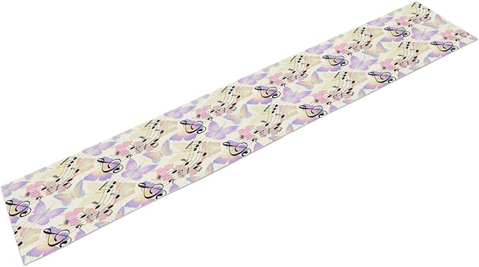 Music Butterfly Table Runner, Beautiful Musical Notes Spring Butterfly - Image 7