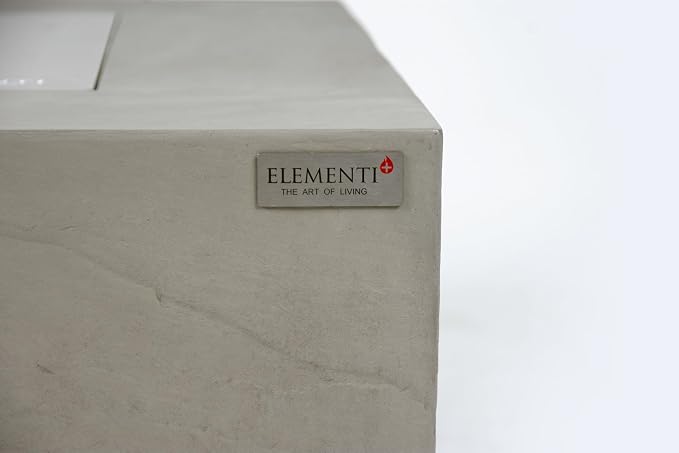 Elementi+ | Capertee Gas Fire Pit Cast Concrete 40" Square Fire Table, Outdoor - Image 9