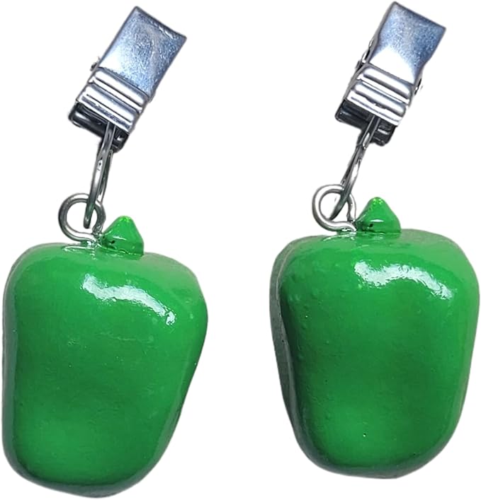 TwoFish Home Set of 4 Green Capsicum Resin Tablecloth Weights Clips Green - Image 3