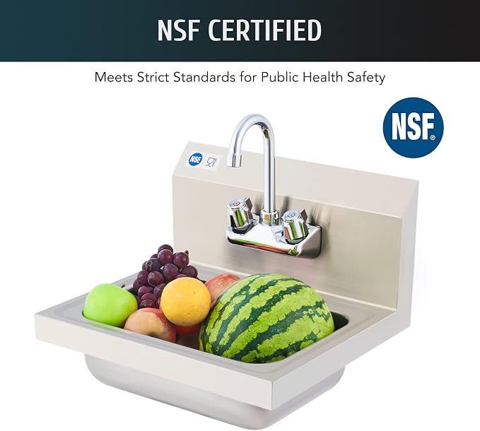 WILPREP Hand Sink Commercial Stainless Steel Sink - Image 3