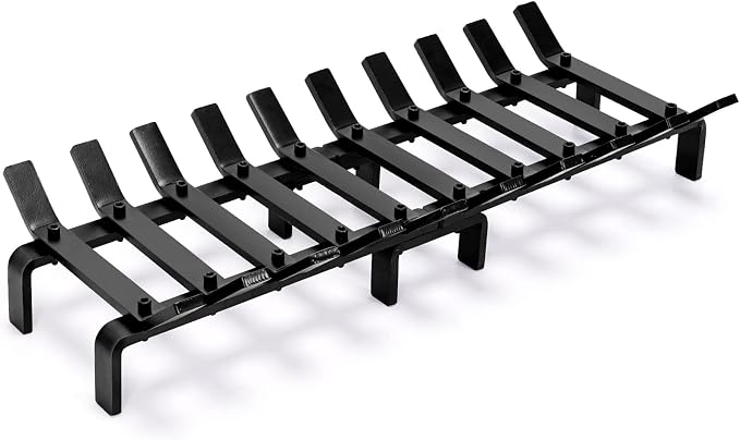 24" Fireplace Grate Wood Stove Grate Rack Fireplace Tools Rack Heavy Duty Solid by WILLOWWEAVE