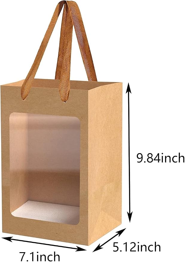6 Pcs Brown Paper Gift Bags - Image 2