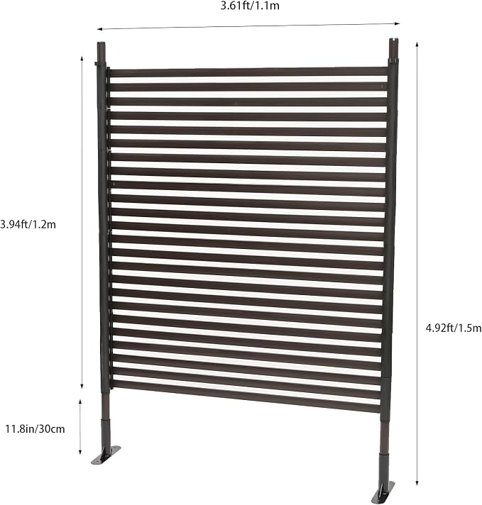 Metal Outdoor Privacy Screen, Freestanding Outdoor Divider Decorative Privacy - Image 5