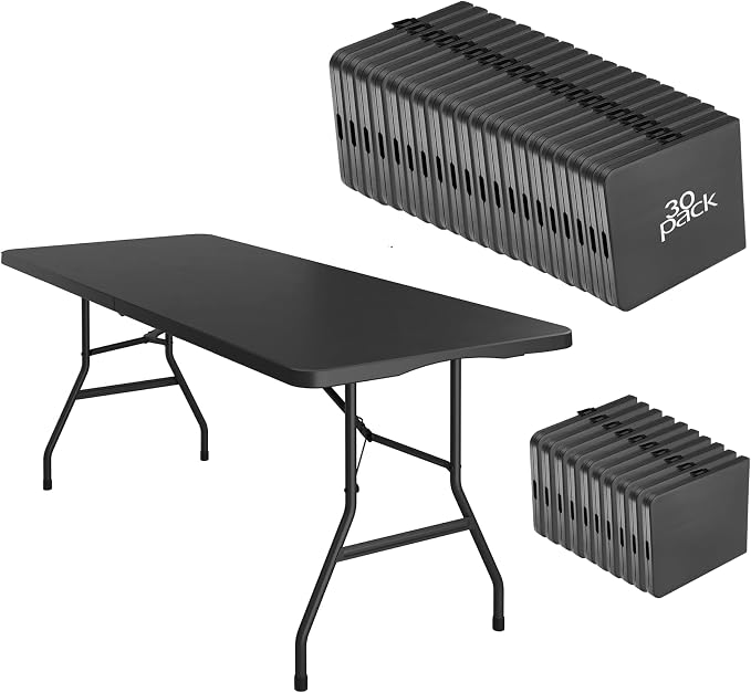 30 Pack of 6 Foot Foldable Table by VISTACASA
