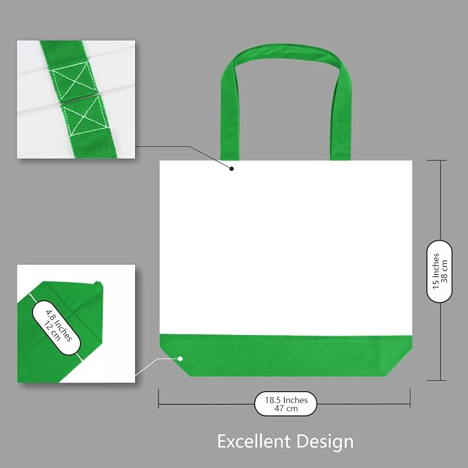 TOPDesign 1-Pack Super Strong Large 12oz Cotton Canvas Tote Bag, Reusable - Image 3