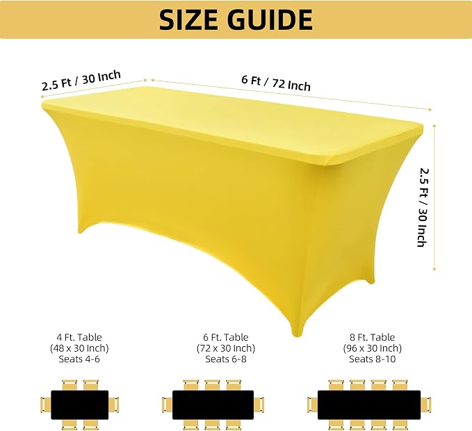 6-Pack 6ft Spandex Table Covers - Image 4